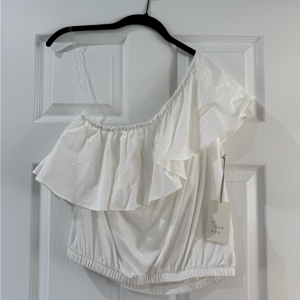 Target A New Day White Ruffle Off-Shoulder Blouse